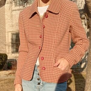 Tracy Reese Houndstooth Natural Fibers Blazer